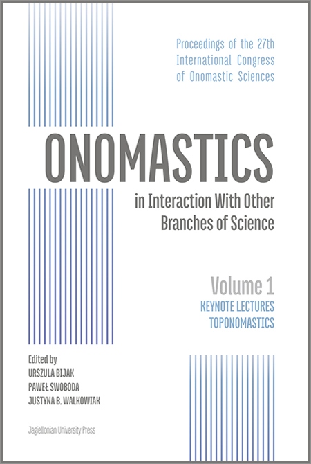 okładka książki Onomastics in interaction with other branches of science. Volume 1